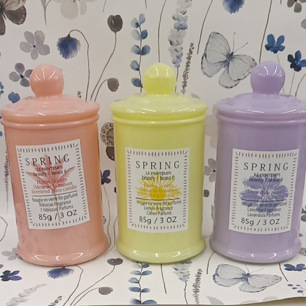Scented Candle Set - Peach, Lemon, Lavender